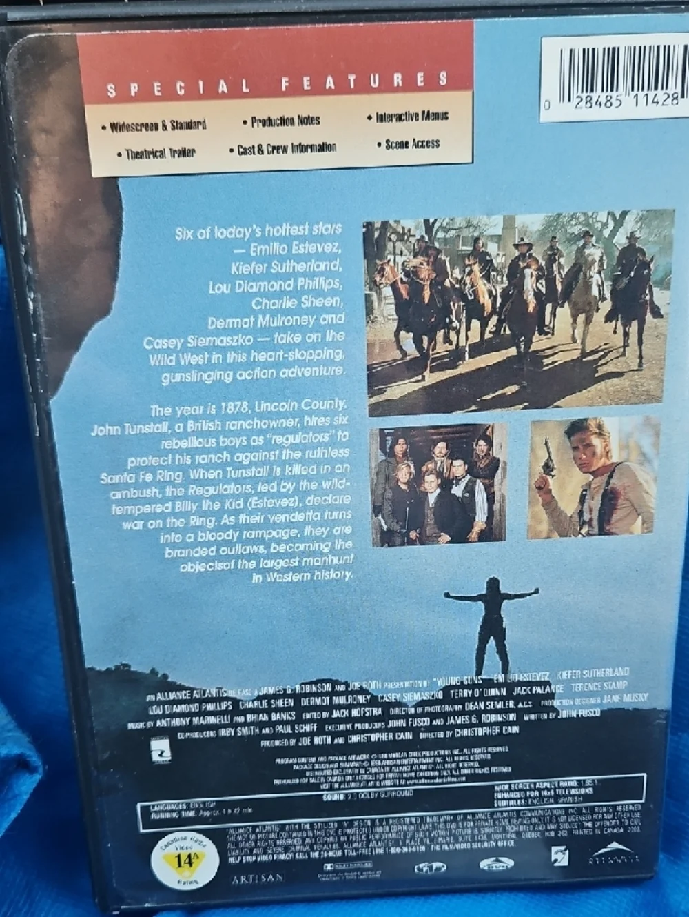 🌟3/$25🌟 Young Guns Widescreen And Sandard DVD - Picture 2 of 5